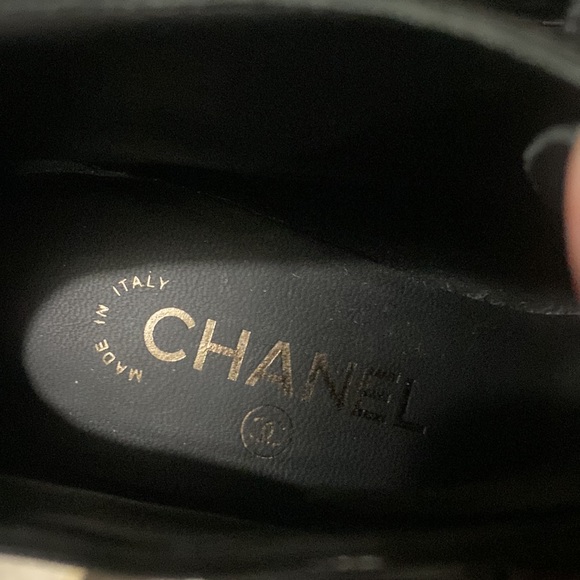 CHANEL Lambskin Cap Toe Short Ankle Boots 37  Black - Picture 6 of 11